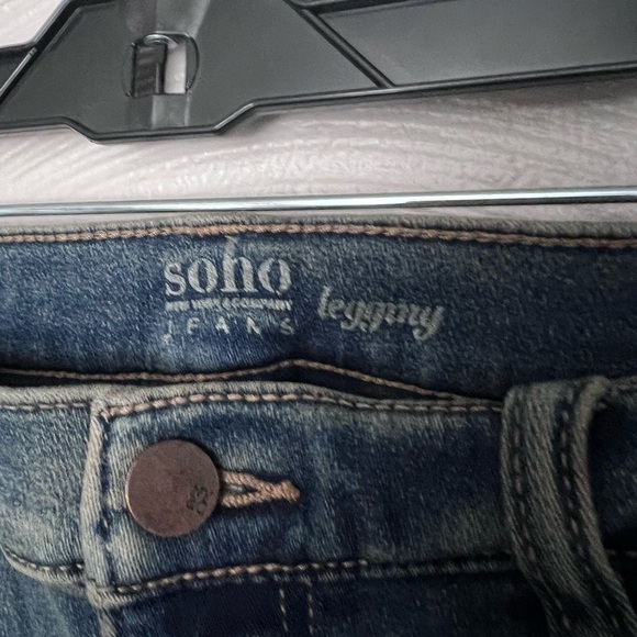 New York & Co Soho Jean Leggings Women's Size 6 Blue Denim Stretch Jeggings - Picture 2 of 5